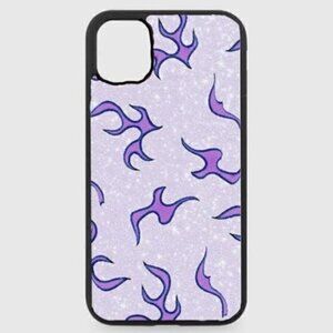 PURPLE Glitter Flames Phone Case